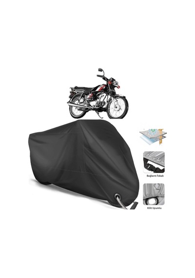 Honda Hero 100 Motosiklet Branda (Bağlantı, Kilit Uyumlu)-Siyah (457268411)