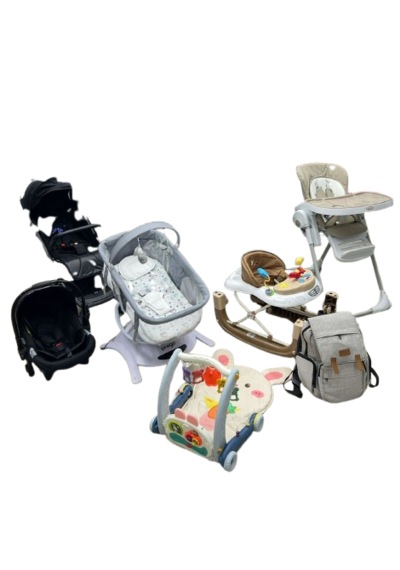 Öykü Bebek Dunyasi Yeni Doğan Bebek Çeyiz Seti Full Set-prego- Park Beşik- Mama Sandalyesi - Otomatik Beşik-oto Koltuğu