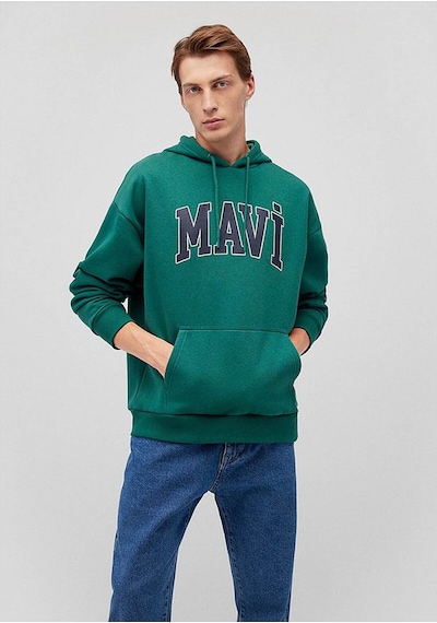 Mavi Baskılı Zümrüt Erkek Sweatshirt M067149-71874 Zümrüt