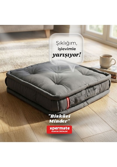 Xpermate Bisküvi Minder Petek Önü Fransız 55x55x14 Antrasit