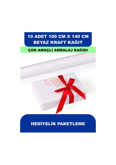 10 Adet 100cm X 140cm 120 Gr. Çift Yönlü Beyaz Kraft Ambalaj Kağıdı, Hediye, Çeyiz Paketleme, Çocuk Etkinlik Kağıdı