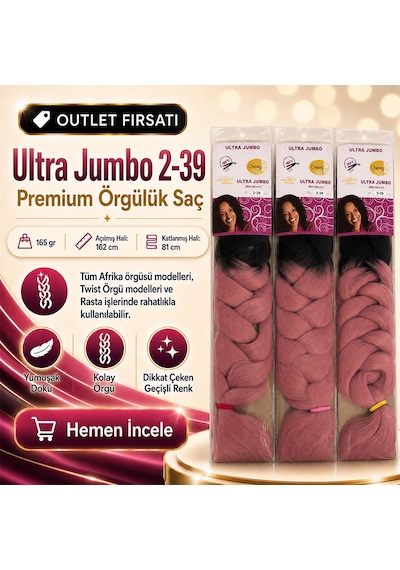 3 Paket / Afrika Örgüsü Ve Rasta İçin Sentetik Ombreli 2/39 - Izbp-892129 Renkli
