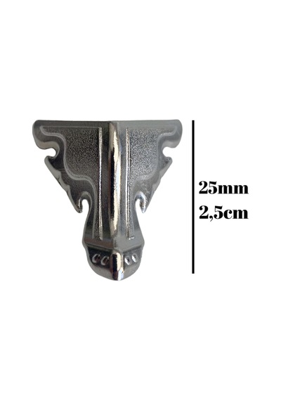 Kelebek Düz 2.5cm Metal Ayak Çeyiz Ve Hediye Kutusu Mobilya Ayağı 2.5cm Gümüş 4 Adet Gümüş