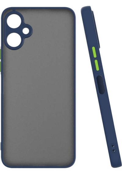 Kilifone - Tecno Spark 9t Uyumlu Kılıf Arkası Buzlu Renkli Kenarlı Hux Kapak - Lacivert - T29554