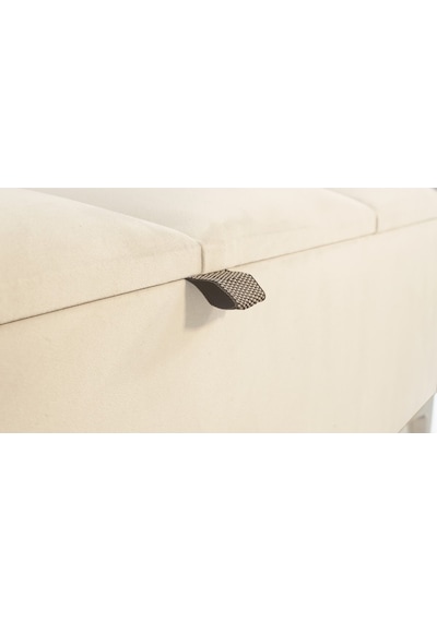 Vetra V2 Sandıklı Puf  Beyaz Dilimli Model Sandıklı Bench Puf - Sandıklı Yatak Ucu Bankı