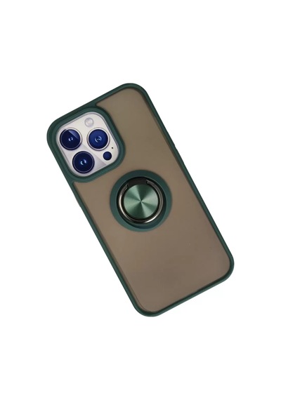 Newface Apple İphone 13 Pro Kılıf Montreal Yüzüklü Silikon Kapak - Yeşil