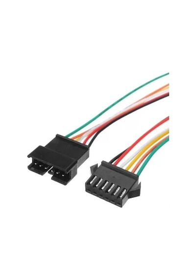 2,5MM JST SM 6PİN SİYAH SEYYAR KABLOLU KONNEKTÖR DİŞİ ERKEK TAKIM 30CM+30CM - 0,25MM