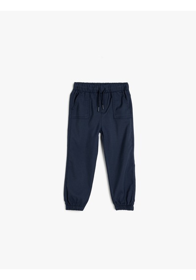 Koton Jogger Pantolon Beli Bağlamalı Cepli Lacivert 5smb40033tw Lacivert