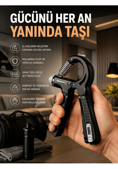 Lb Portatif Ayarlanabilir El Yayı Sayaçlı Dayanıklı Çelik Yay Yeni Nesil