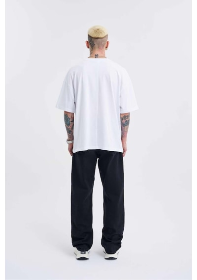 Beyaz Basic Pamuklu Oversize Tshirt Beyaz