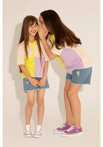U.S. Polo Assn. Kız Çocuk Jean Şort 50263971-dn0021 Mavi