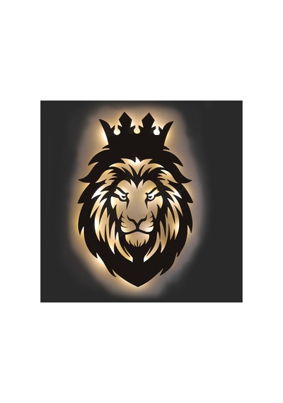 Led Işıklı Portre Aslan Figürlü Tablo Duvar Dekorlu Gece Lambası Sarı - 737712514 Sarı