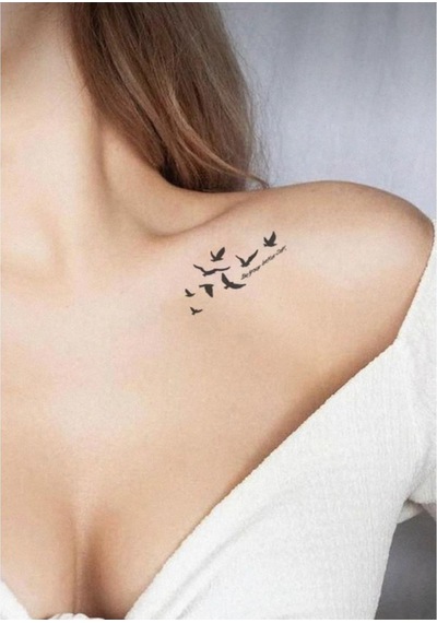 Tüy,uçan Kuşlar Omuz,sırt,göğüs Geçici Dövme, Tattoo