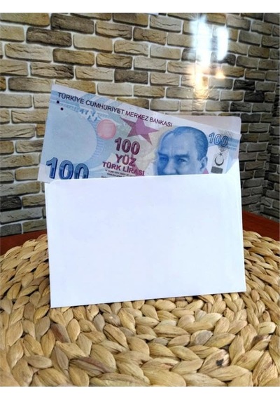 100 Adet Kendinden Yapışkanlı Zarf Davetiye Mektup Para Belge Dilekçe Düğün Kına Nişan Sünnet 16,3cm X 11,5cm 100'lü