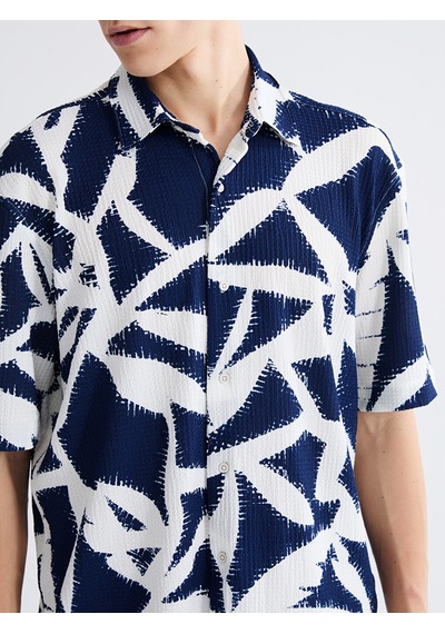 Lcw Vision Lacivert Regular Fit Desenli Erkek Gömlek