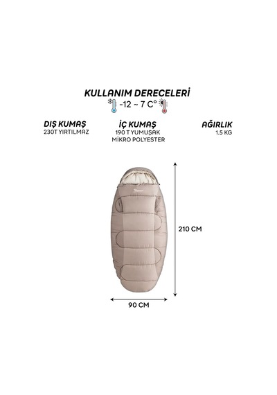 Freecamp Sleepwell 300 Uyku Tulumu-bej