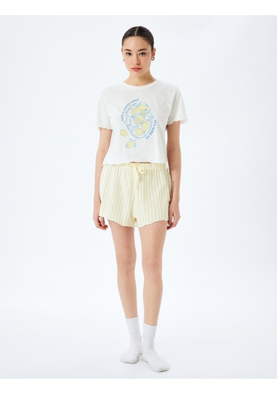 Koton Pamuklu Limon Baskılı Kısa Kollu Şortlu Örme Pijama Takımı Sarı Desenli 5slk40043mk Sarı Desenli Sarı Koton Pamuklu Limon Baskılı Kısa Kollu Şortlu Örme Pijama Takımı Sarı Desenli 5slk40043mk Sarı Desenli Sarı