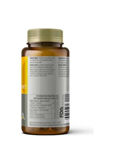 Talya Kalsiyum Magnezyum Çinko Vitamin D İçeren Takviye Edici Gıda 60 Tablet