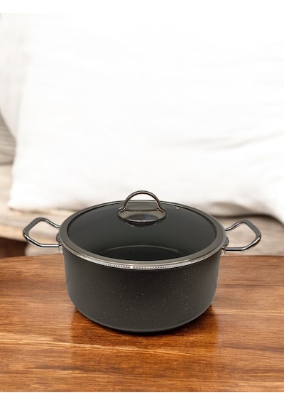 Tuna House Granit Derin Tencere 22 Cm Siyah