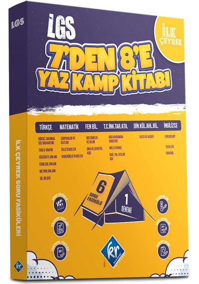 2023 LGS 7'den 8'e Yaz Kamp Kitabı (Tüm Dersler) Kr Akademi Yayınları