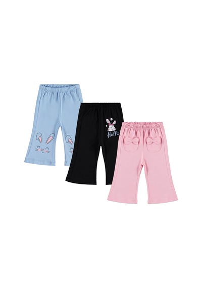 Civil Baby Tavşan Baskılı 3'lü Set 6-18 Ay Tayt - Standart