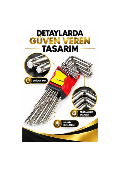 Tork Alyan Takımı 9 Parça Yıldız Uçlu L Tipi