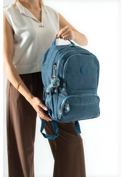 Ultra Hafif Çok Cepli Orta Boy Sırt Çantası Mavi Model: 571-3m