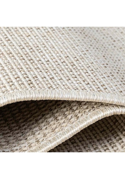 Düz Krem Bej Dokuma Görünümlü Modern Halı - L662krbo