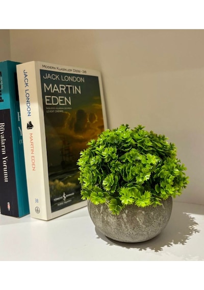 Flora Esinti Gerçekçi Görünümlü Saksıda Yapay Çiçek Yeşil