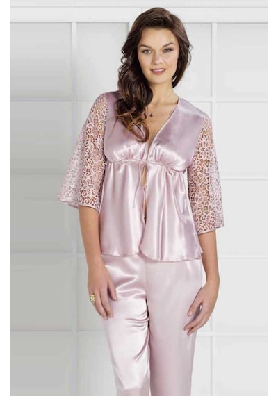 Pierre Cardin 6270 Ipek Saten 6 Lı Sabahlık Pijama Set Takım
