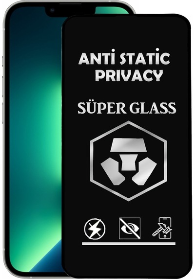 Apple Uyumlu   iPhone 13 Pro Tam Kaplayan Anti Statik Hayalet Süper Temperli Cam Ekran Koruyucu