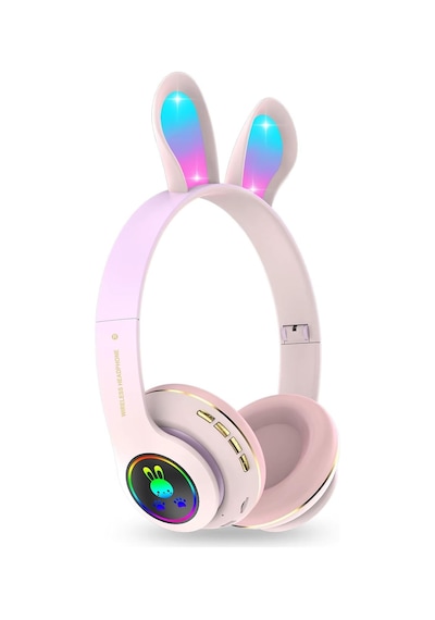 Tavşan Kulaklı Bluetooth Kulaklık, Renkli Led Işıklı, 5.0 Versiyon, Ayarlanabilir Büyüklük, Hafıza Kart Girişli, 40mm Kulaklık, 6 Saat Kullanım Süresi, Bass Tiz Müthiş Ses Toz Pembe Tavşan Kulaklı Bluetooth Kulaklık, Renkli Led Işıklı, 5.0 Versiyon, Ayarlanabilir Büyüklük, Hafıza Kart Girişli, 40mm Kulaklık, 6 Saat Kullanım Süresi, Bass Tiz Müthiş Ses Toz Pembe