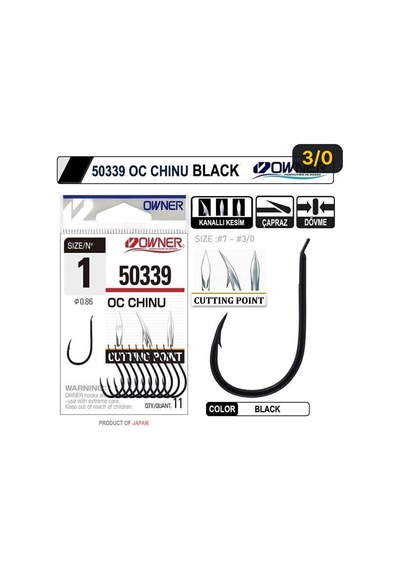 Owner 50339 Cut Chinu Black İğne 3/0