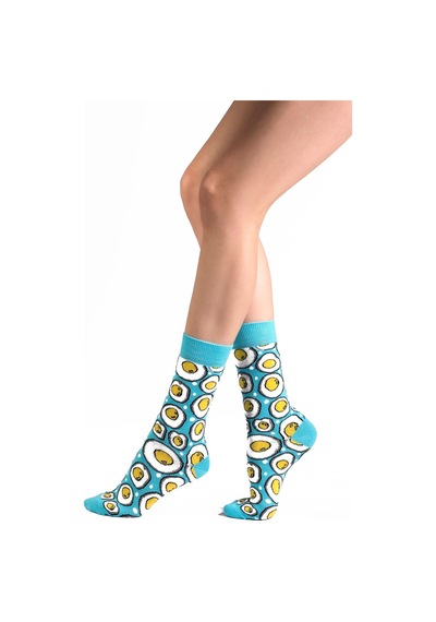 Ozzy Socks Kadın Çok Renkli Desenli 6' Lı Organik Pamuklu Dikişsiz Çorap Beyaz