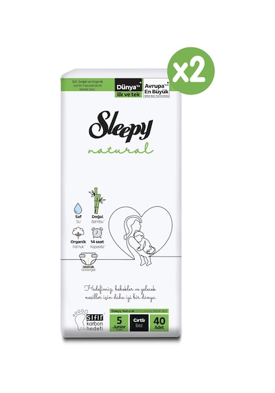 Sleepy Natural Süper Paket Bebek Bezi 5 Numara Junior  80 Adet 2'li