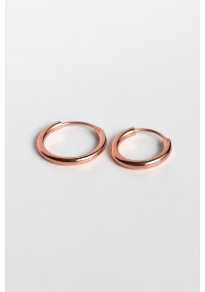 Papatya Silver 925 Ayar Gümüş Rose Kaplama Büyük Halka Küçük Halka Kadın Küpe