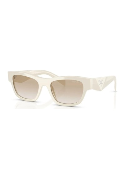 Prada Pr B09s 26a80m 52 Unisex Oval Beyaz Kemik Güneş Gözlüğü Beyaz