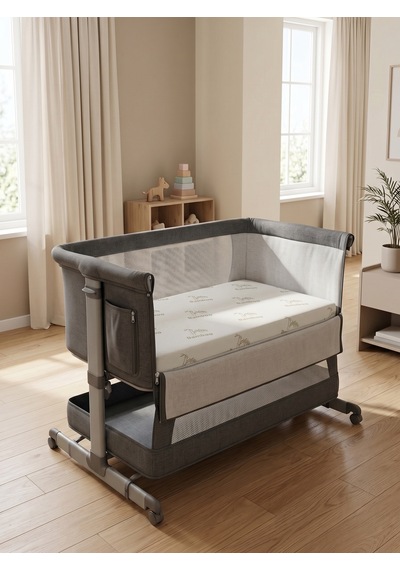 Doğal Visco Bamboo Bebek Ve Çocuk Yatağı 7 CM Ortopedik Park Yatak & Beşik & Anne Yanı Uyumlu 55 x 110