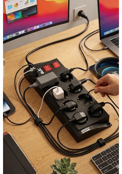 Blic Ftr-08 8 Li Akım Korumalı Priz Ve 3 Usb Girişli Çoklu Priz 2m Kablo 0.2 M
