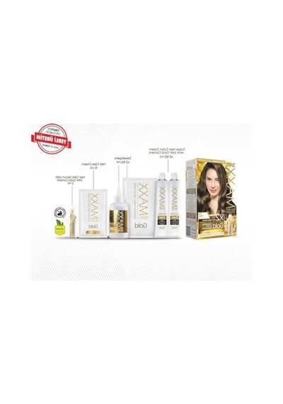 Maxx Deluxe Gold Serisi 24k Altın Parçacıklı Serum İle 1 Kutu 2 X 50 Ml Ve Geliştiriciler Saç Boyası Kumral 7.0