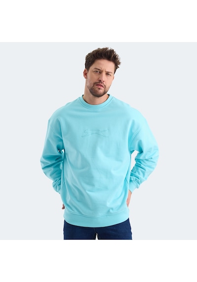 Slazenger VADIK Oversize Erkek  Turkuaz Sweatshirt