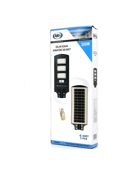 Ars-348966 300w 6500k Solar Güneş Enerjili Sokak Lambası Ve Armatür - Sensörlü