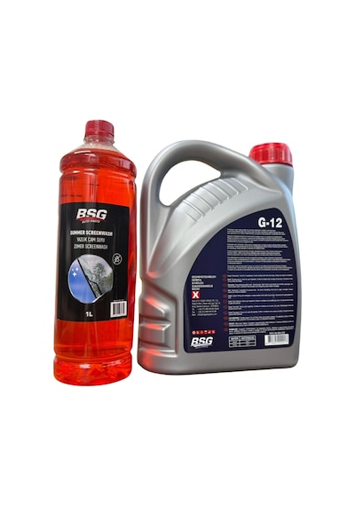 Kırmızı G12 Organik Antifriz -56 Derece 3 Litre Ve Konsantre Cam Suyu 1 Litre Takım Seti
