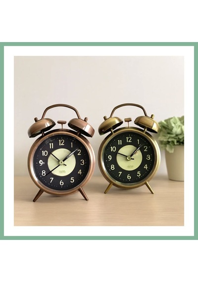 Bşkvirgo Yuvarlak Metal Çalar Saat 10 Cm - Pilli Işıklı Fosforlu Bsk2026 Diğer
