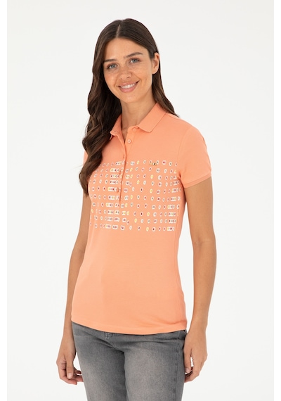 U.S. Polo Assn. Kadın Somon Polo Yaka Tişört 50282885-VR047
