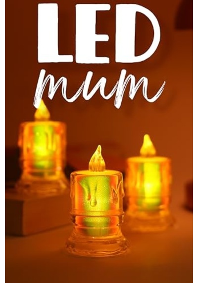 Tr 3 Adet Led Mum Simli Tipi Pil Dahil Dumansız Alev Ledli Yapay Dekoratif Mum Işığı Orta Pt421 Diğer