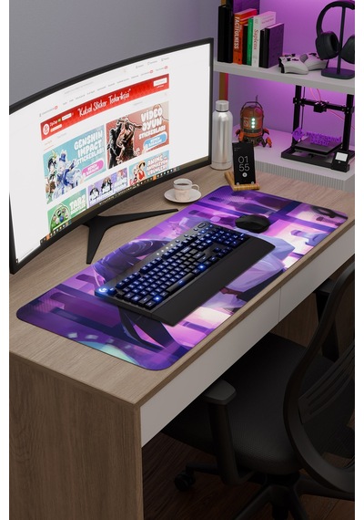 Va-11 Hall-a Kaymaz Dikişli Kauçuk Oyuncu Mousepad V4 - 90x40 Xxl Gaming Mouse Pad Fare Altlığı