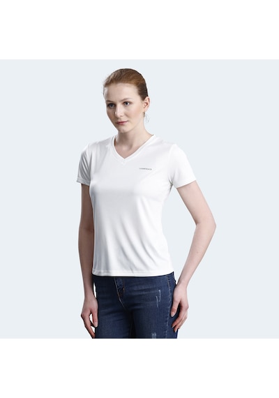 Lumberjack 5M WB PES V NECK 11CT127 5FX Kadın  Ekru Tişört
