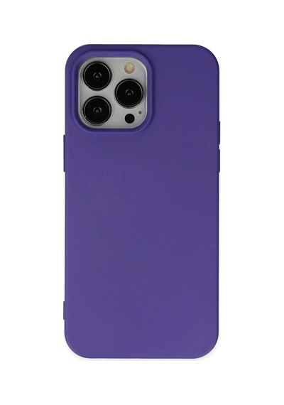 Mey İthalat iPhone Uyumlu 14 Pro Max Kılıf Nano İçi Kadife Silikon - Mor