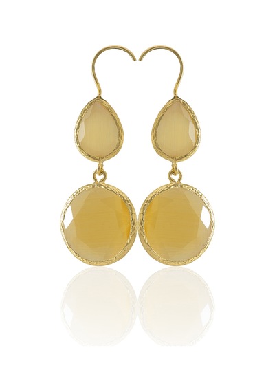 Kadir Jewellery 22 Ayar Altın Kaplama Kadın Taşlı Küpe -el İşçiliği Ve Hipoalerjenik Küpe Sarı 36156267